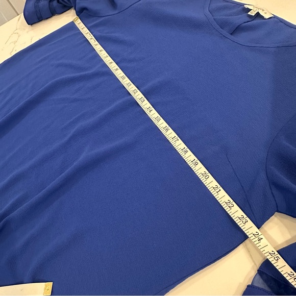 Umgee Womens Mesh Burnout Bell Sleeve Top Size 2XL Royal Blue Sheer Boho Flowy - Picture 8 of 9